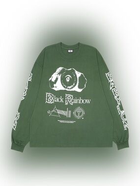 NWT Babylon BLACK RAINBOW LONG SLEEVE T-SHIRT - GREEN